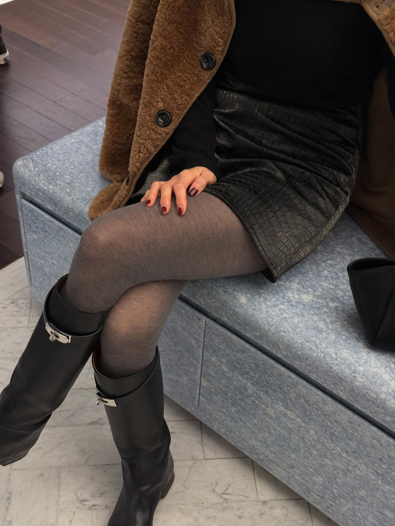 Sio Vegan Leather Skirt - Dark Brown