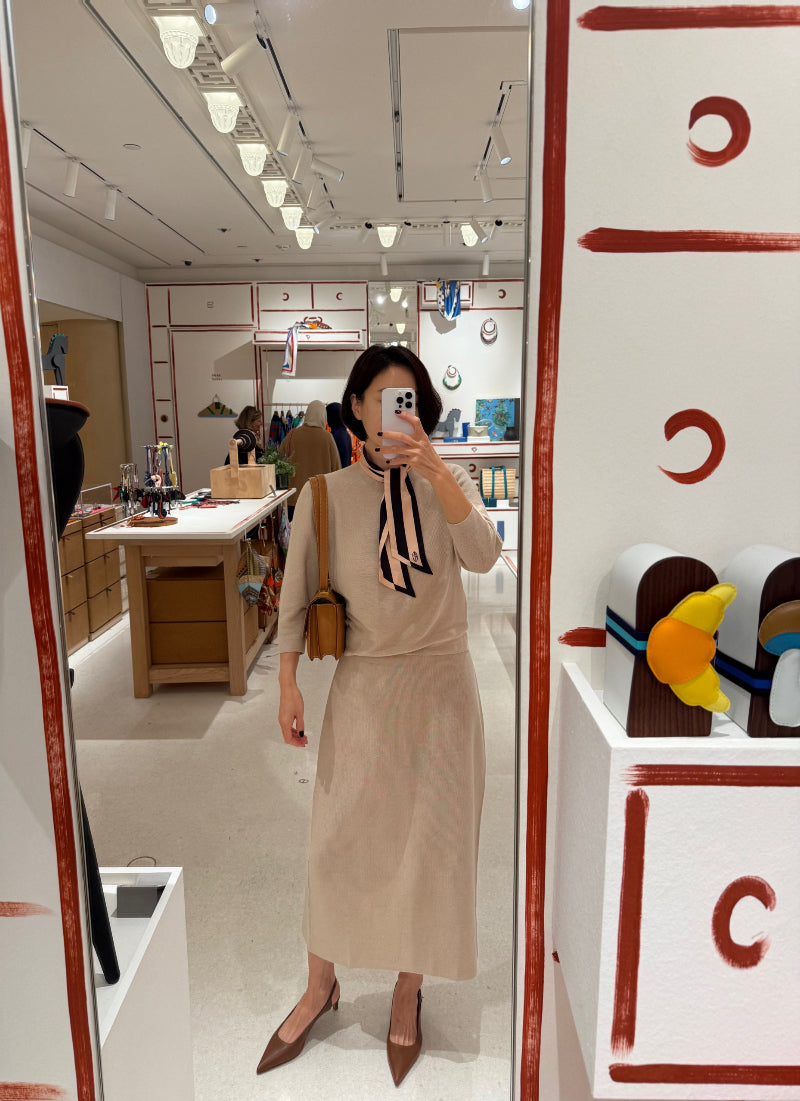 Cozy Wool-Cotton Skirt_Pure Beige