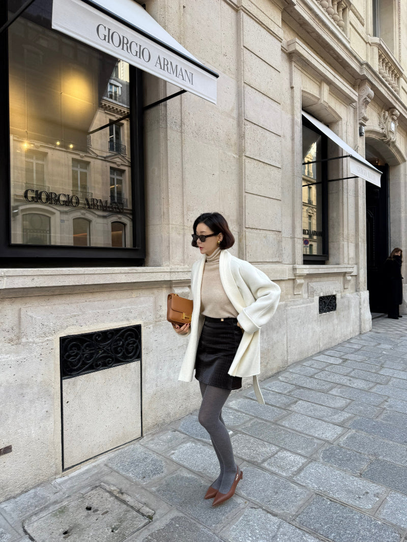 Sio Vegan Leather Skirt - Dark Brown