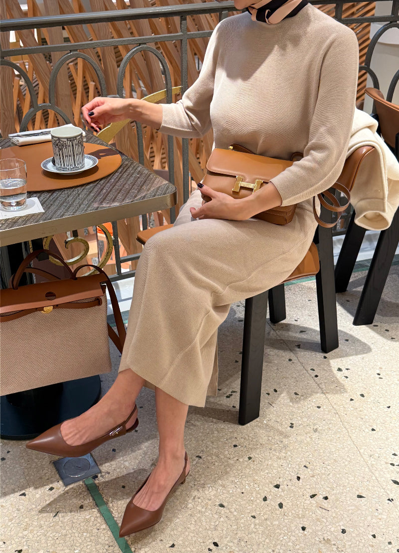 Cozy Wool-Cotton Skirt_Pure Beige