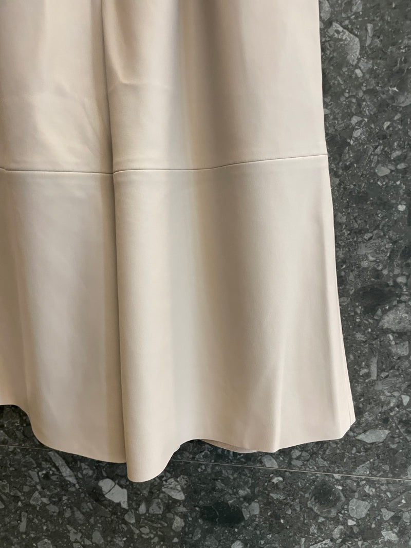 Limishop Vegan Leather Pants- Beige