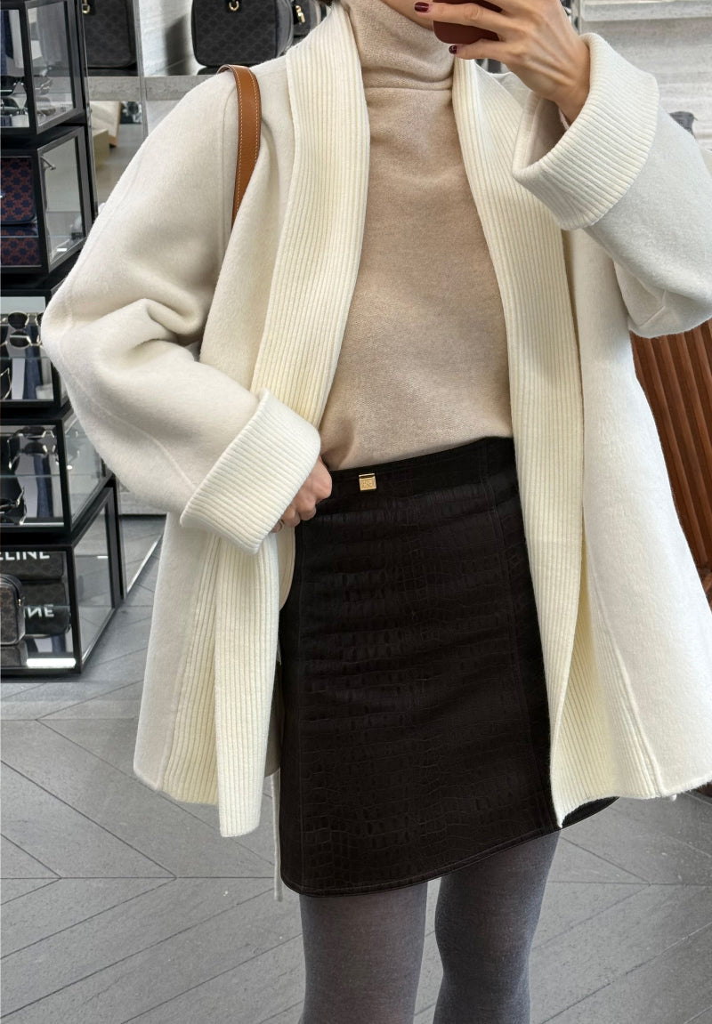 Sio Vegan Leather Skirt - Dark Brown