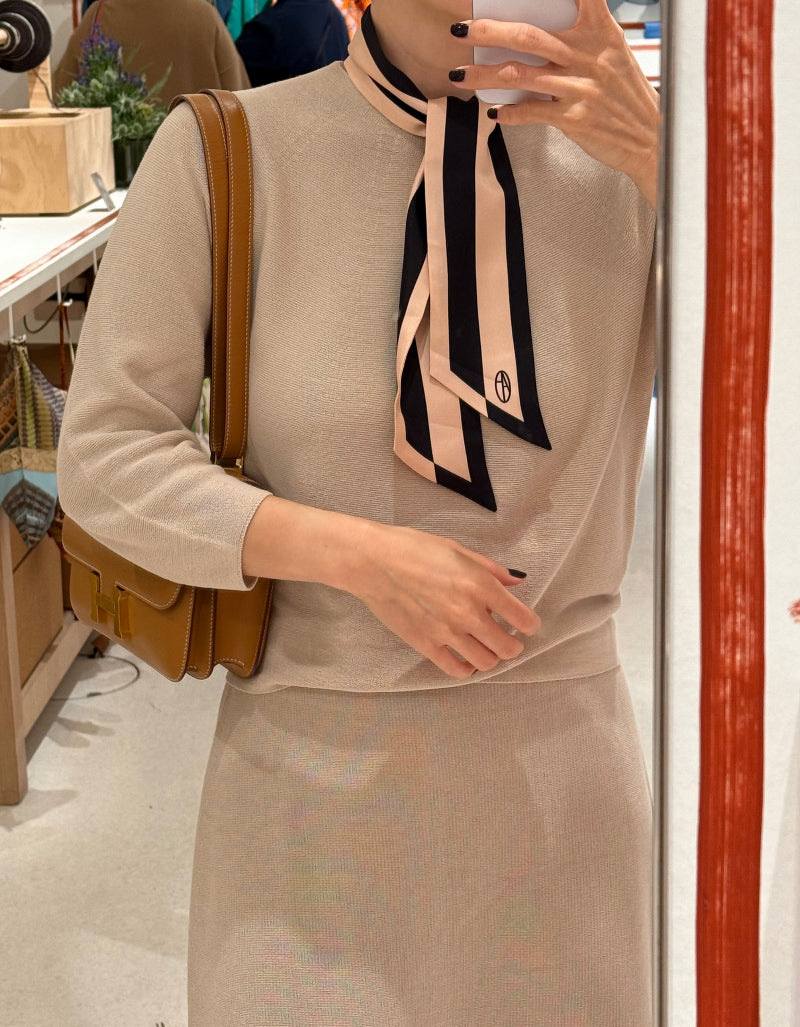 Cozy Wool-Cotton Skirt_Pure Beige