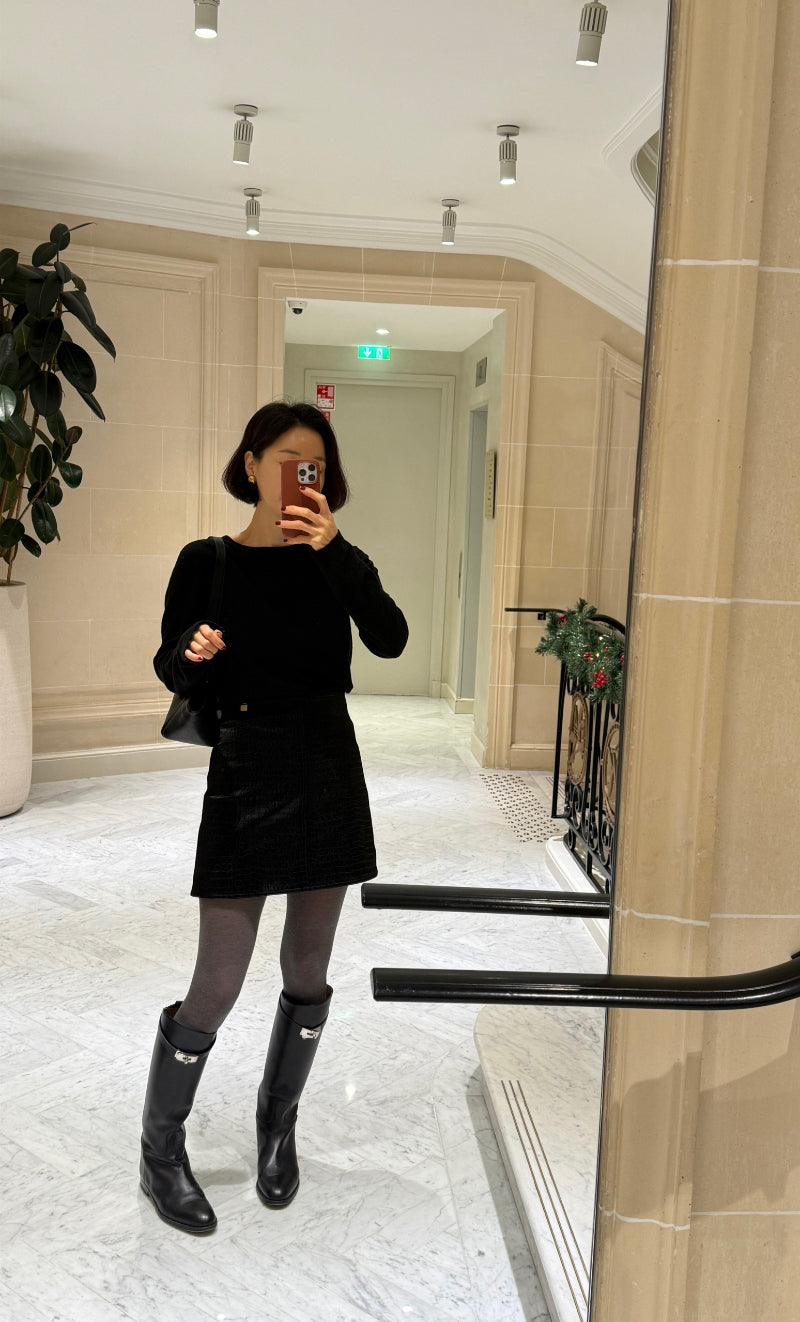 Sio Vegan Leather Skirt - Dark Brown