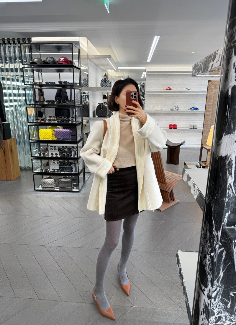 Sio Vegan Leather Skirt - Dark Brown